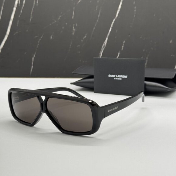 NEW SAINT LAURENT SL569Y 001 WOMEN BLACK SUNGLASSES SAINT LAURENT SL 569 - Picture 2 of 12
